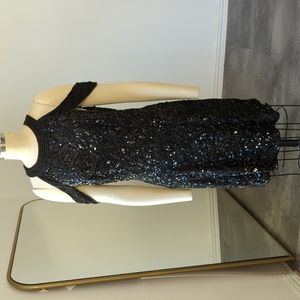 Parker Cold Shoulder Sequins Party Dress Black 6